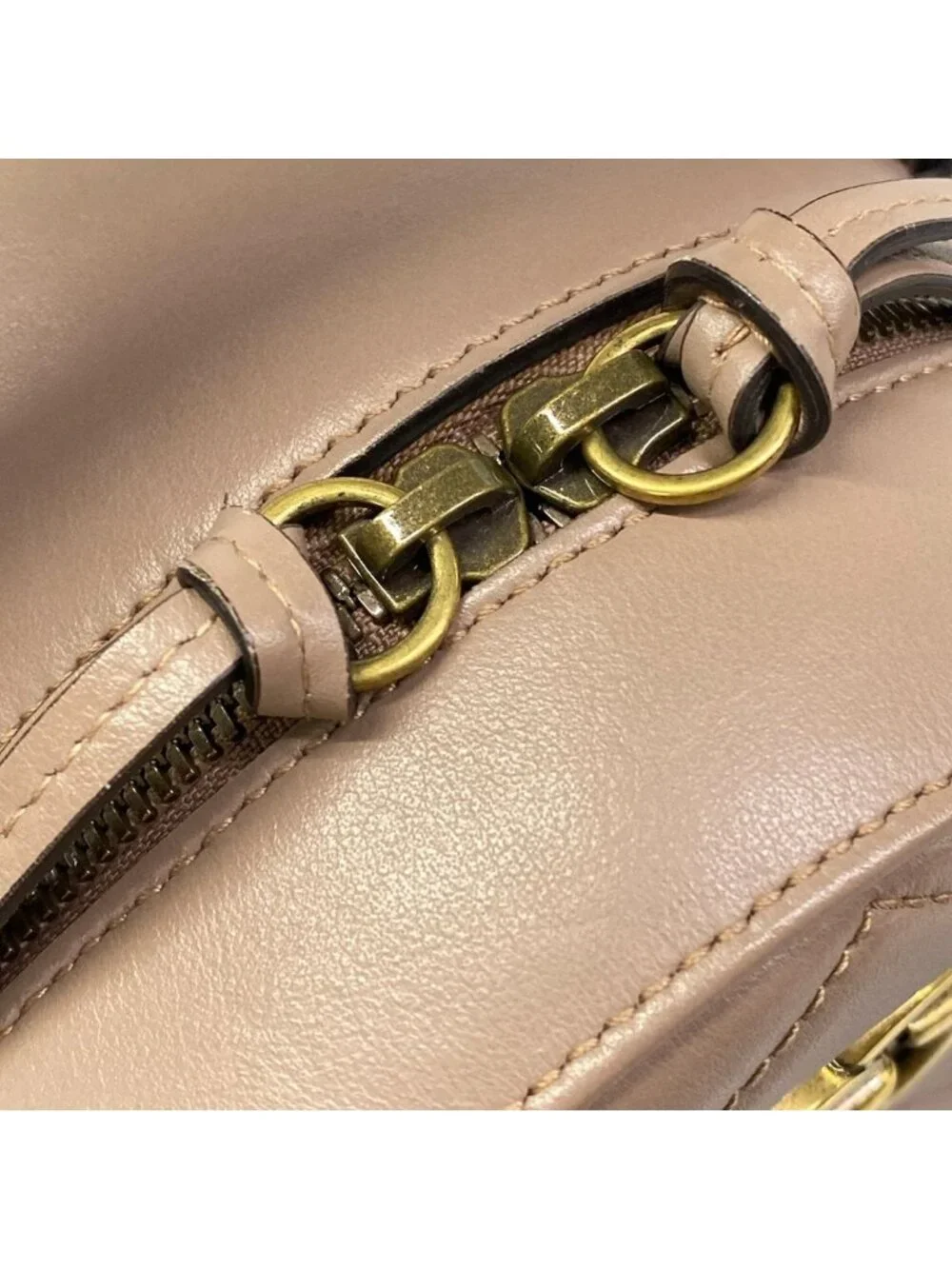 Gucci Backpack GG Marmont Pink Beige Leather
